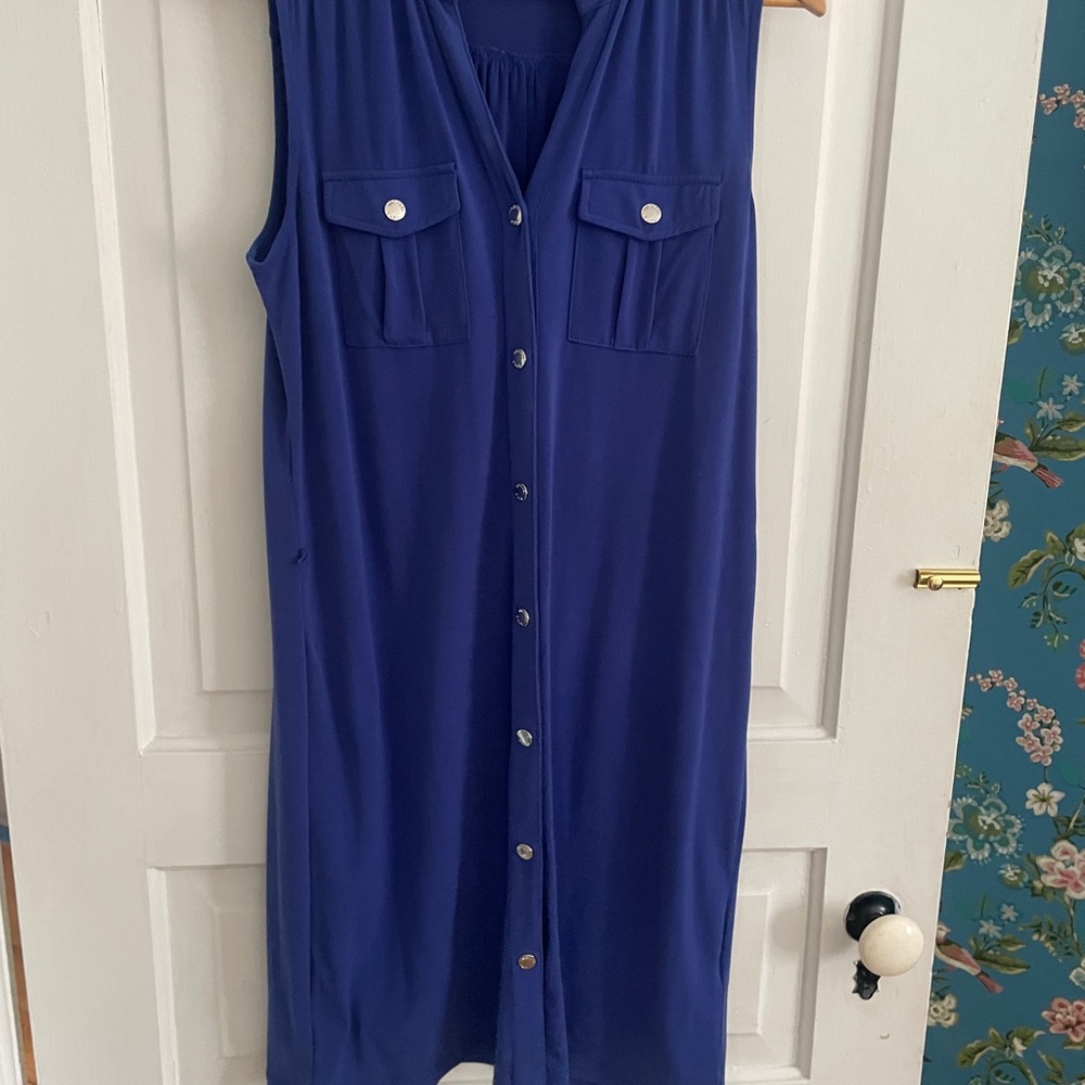 Michael Kors Royal Blue Sleeveless Midi Dress
